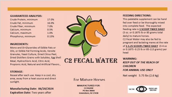 C2 Fecal Water Supplement Label